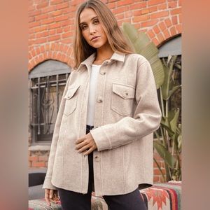 Lulu’s beige cream shacket shirt jacket